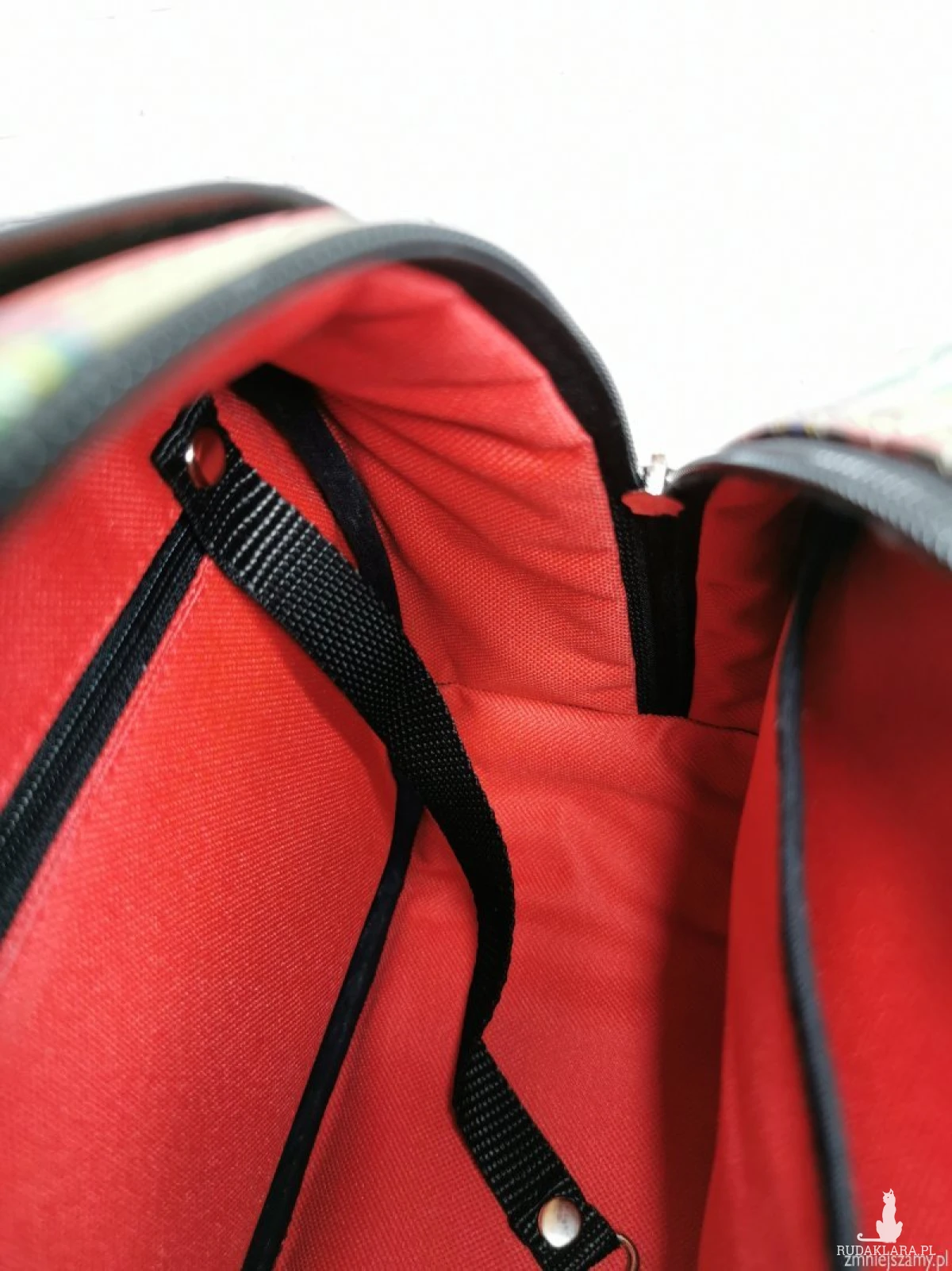 Kuferek torebka damska torebka na ramę ekoskóra - kratka czerwono zielona