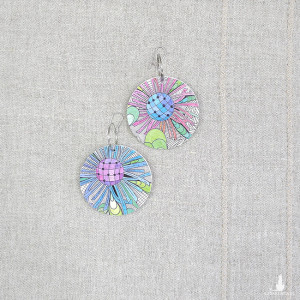 6483 kolorowe, niepowtarzalne, duże, dwustronne kolczyki; 4 w 1;