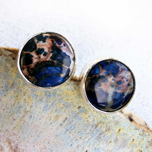 Srebrne spinki do mankietów z jaspisami a930