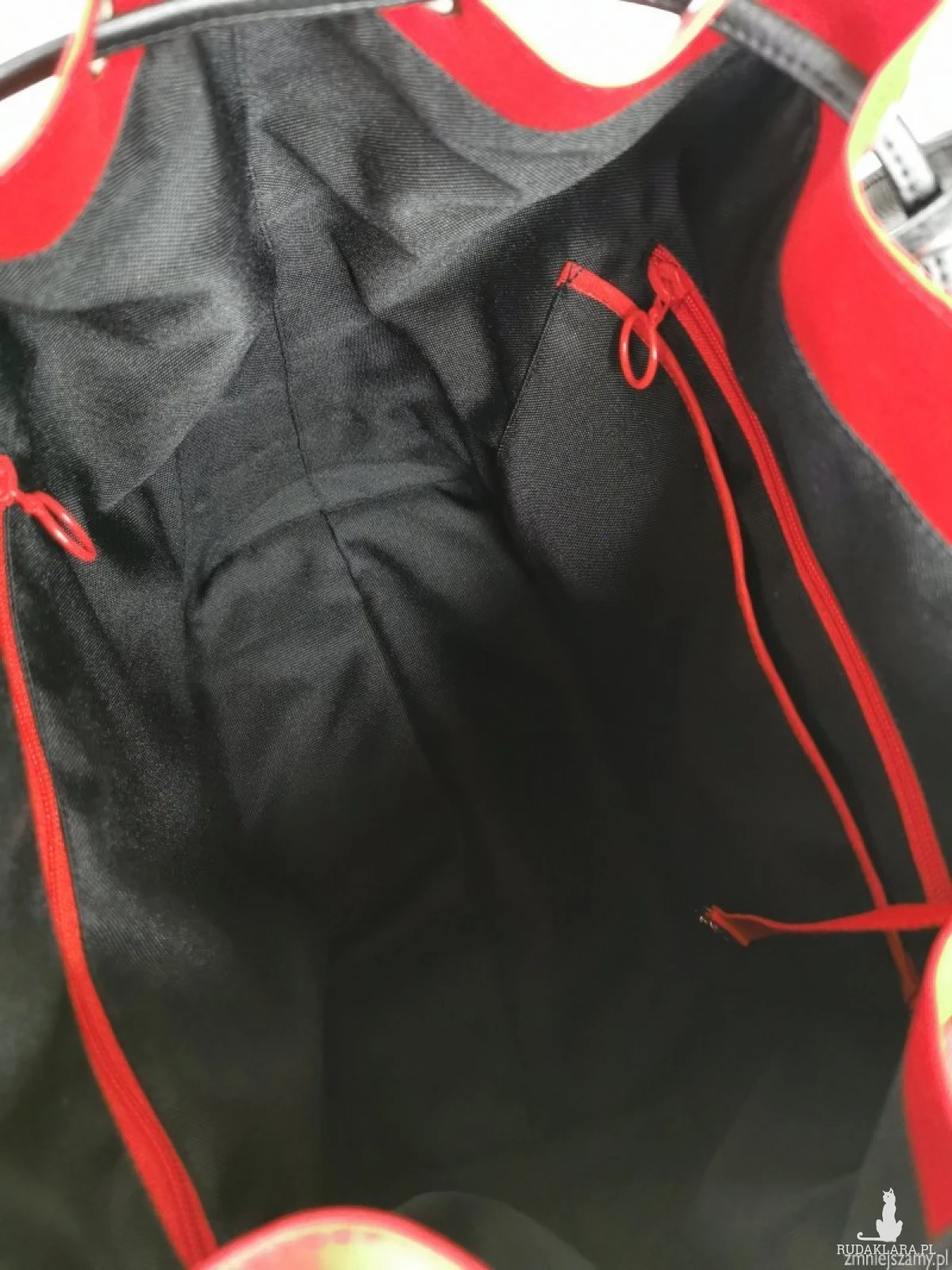 Duża torba damska bucket bag w grochy