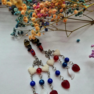 Klipsy długie lekkie koraliki