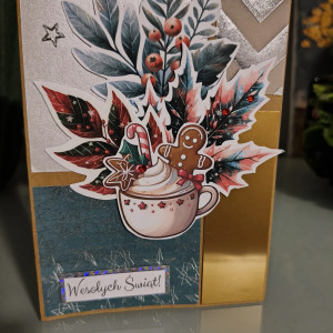 Ręcznie robiona kartka świąteczna – "Wesołych Świąt"