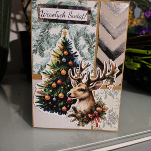 Ręcznie robiona kartka świąteczna – "Wesołych Świąt"