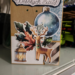 Ręcznie robiona kartka świąteczna – "Wesołych Świąt"