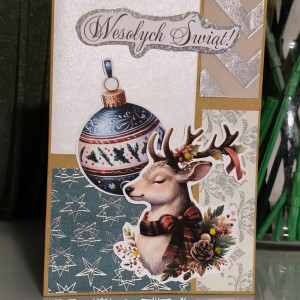 Ręcznie robiona kartka świąteczna – "Wesołych Świąt"