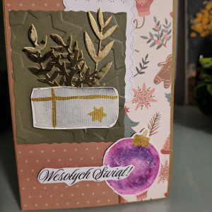 Ręcznie robiona kartka świąteczna – "Wesołych Świąt"