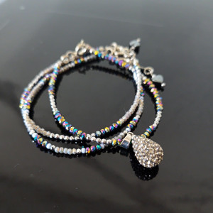 Bransoletka Kropla z cyrkoniami 0637