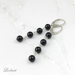 Czarny turmalin kolczyki