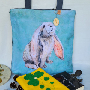 Torebka z tk. wodoodpornej: królik