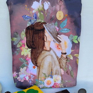 Torebka z tk. wodoodpornej: kolekcja kobieca: zaczytana