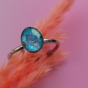 Jasnoniebieski pierścionek niebieski pierścionek świecący pierścień