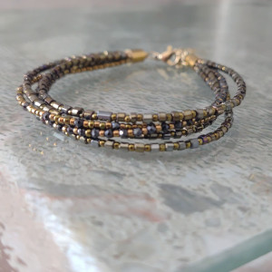 Bransoletka Metalizowane Koraliki Iris Brown