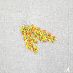 6671 długie, żółte, zielone, pomarańczowe kolczyki