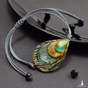 Bransoletka z motywem pawiego pióra