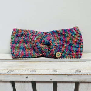 Neonowa opaska na głowę uszy zamiast czapki ręcznie robiona