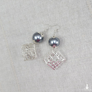 6677 szare, srebrne, duże kolczyki