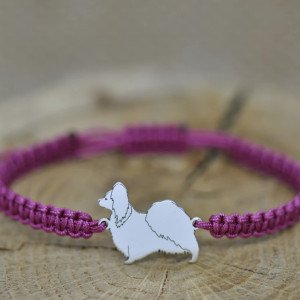 Spaniel kontynentalny Papillon - bransoletka z psem, srebro 925