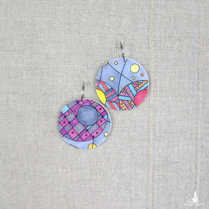 6683 kolorowe, niepowtarzalne, duże, dwustronne kolczyki;