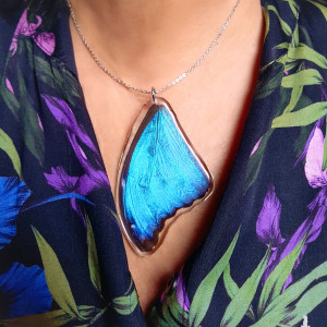 Naszyjnik z motylem morpho didius, naszyjnik motyl