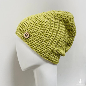 Czapka całoroczna przejściowa cienka bawełna S/M unisex pistacja