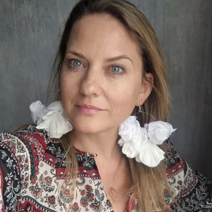 Kolczyki kwiaty białe duże ślubne