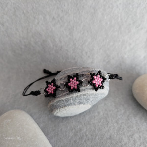 Bransoletka różowe gwiazdki