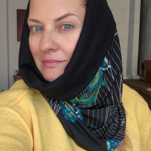 Komin wiosenny niebiesko-czarny