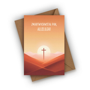 Kartka wielkanocna- Zmartwychwstał Pan, Alleluja!