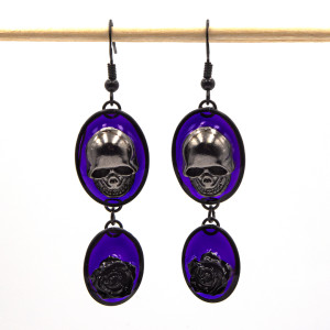 Kolczyki gotyckie z żywicy z czaszką 053