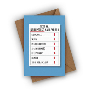 Kartka na Dzień Nauczyciela- Test nauczyciela