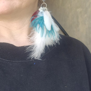 Kolczyki koraliki piora