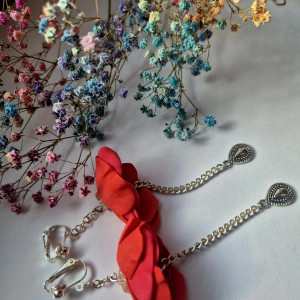 Klipsy malinowe tulipany