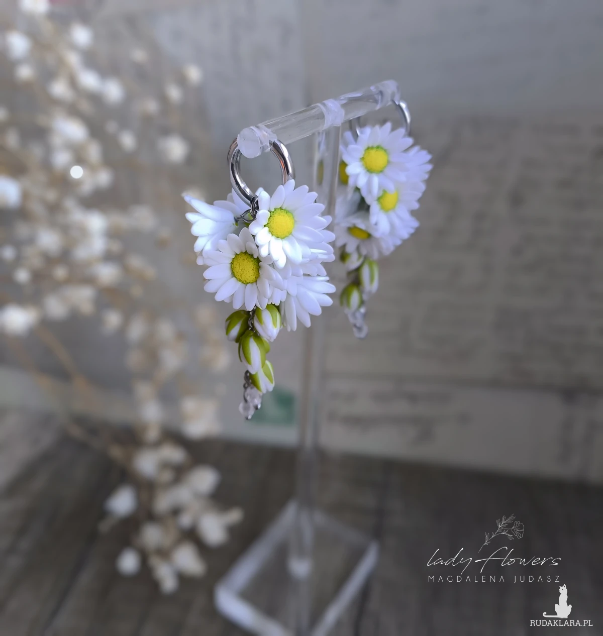 Kolczyki ze stokrotkami