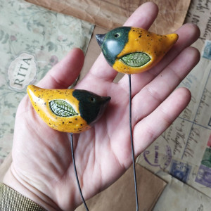 Ptaszki na piku musztardowe