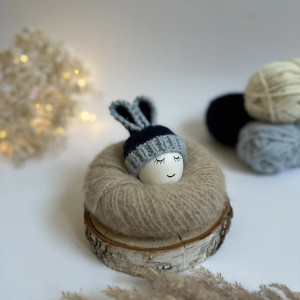 Czapeczka z uszami zająca na jajka wielkanocne - 1 szt.