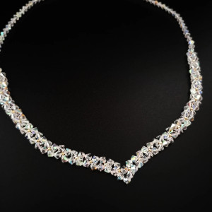 Naszyjnik Ślubny z Kryształków - Kryształowa Biżuteria Ślubna