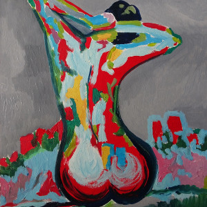 obraz ręcznie malowany akt kobiety