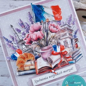 Kartka urodzinowa (lub na inną okazję) dla miłośniczki Francji