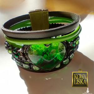 Od Serca - bransoleta z żywicy i rzemieni