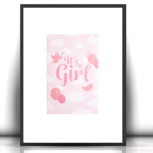 boho plakat A4, pastelowy plakat dla dziewczynki, its a girl plakat do pokoju dziewczynki, małe plakaty do domu, dziewczynka plakat, pudrowe plakaty z napisami, nowoczesne plakaty na ścianę, 