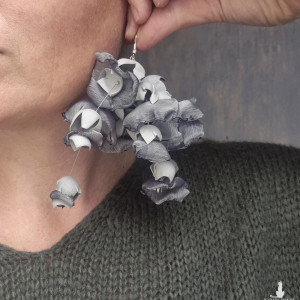 Kolczyki  boho szaleństwo szare