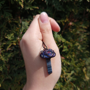 Naszyjnik mrocznego muchomorka z agatem, idealny na prezent, magia fantasy, goblincore