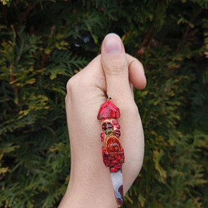 naszyjnik domek wiedźmy z agatem, idealny na prezent, magia fantasty