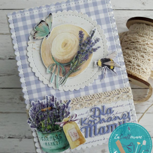 Kartka na Dzień Mamy z motywem lawendy