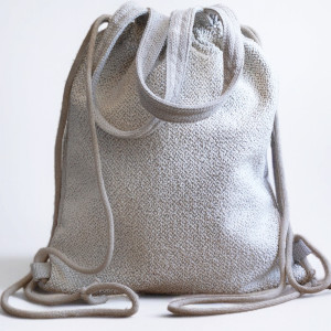 Jasny plecak torba 2w1 z plecionki w kolorze ecru