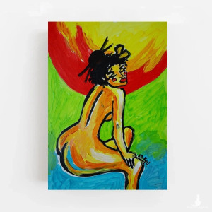 obraz ręcznie malowany akt kobiety naga dama ekspresjonizm