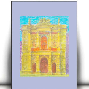 retro plakat A4, vintage plakaty na ścianę, architektura plakaty, dom plakat, kamienica plakat, podróże plakat, dekoracje w stylu vintage, retro posters A4, plakat z budynkiem, obrazki retro