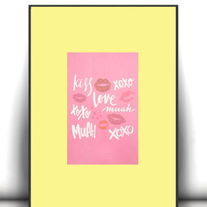 love plakat A4, boho plakat na ścianę, całuski plakat do sypialni, małe plakaty do domu, love obrazek 21x30, plakaty z napisami, posters A4