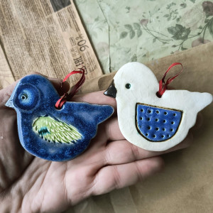 Ptaszęta biało-granatowe