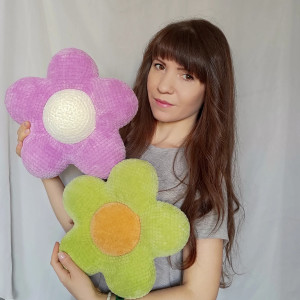 Poduszka pluszowa kwiatek, Poduszka dekoracyjna, Poduszka dla dziecka